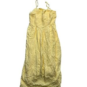 A New Day Top Womens 2XL Yellow Gingham Smocked Peplum Cami Tank NWT‎ Rayon